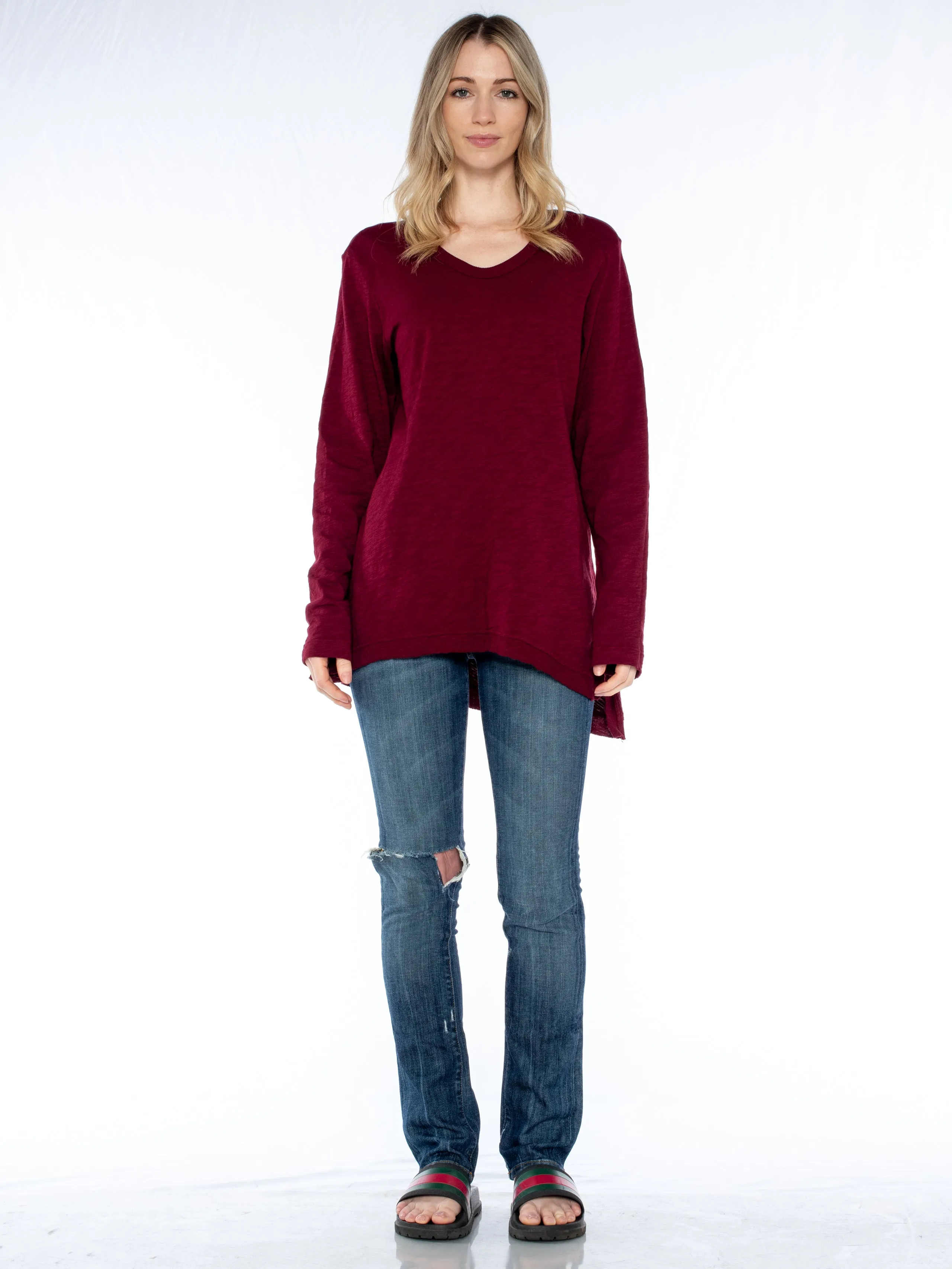 The Long Sleeve Asymmetrical Slouchy Tunic Top