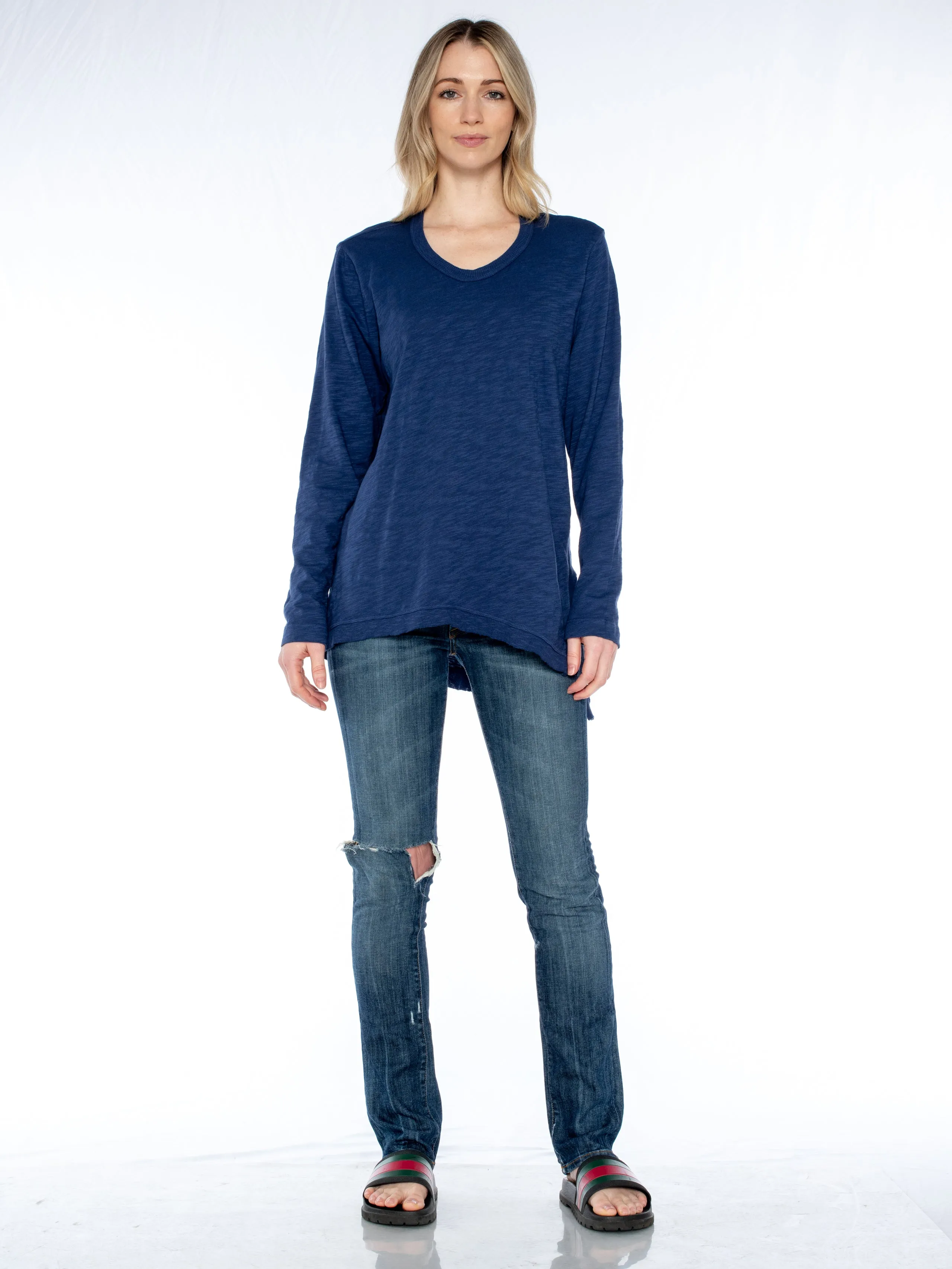 The Long Sleeve Asymmetrical Slouchy Tunic Top