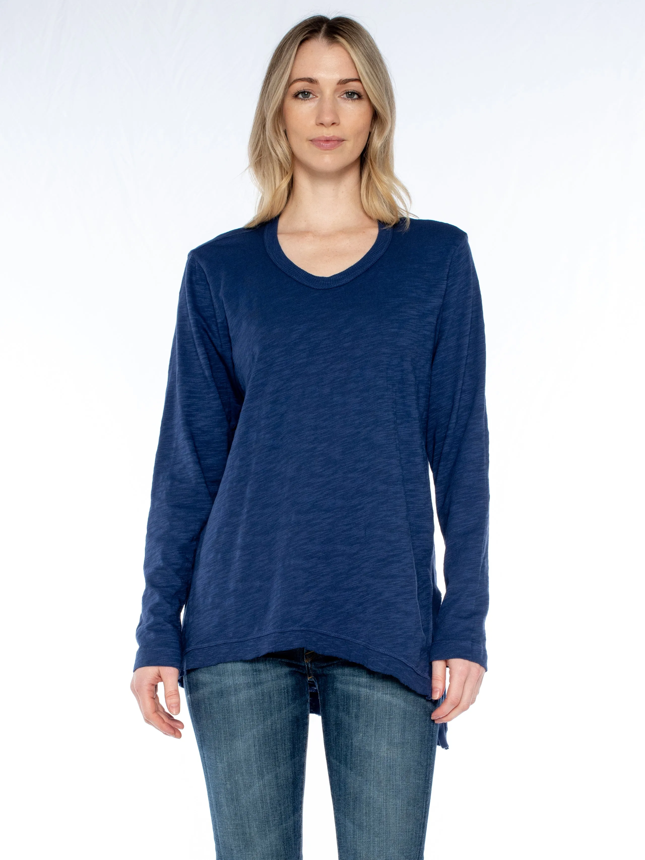 The Long Sleeve Asymmetrical Slouchy Tunic Top