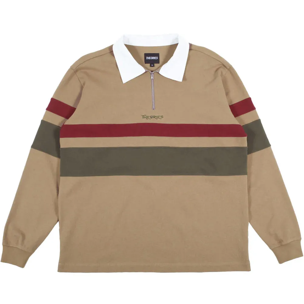 Theories Half Zip Rugby Shirt Sand