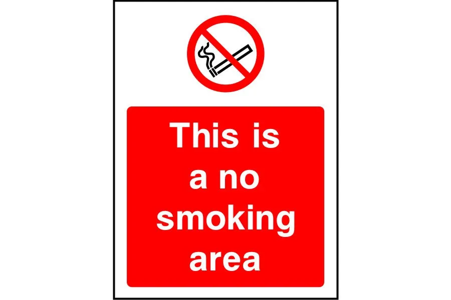 This is a no smoking area sign