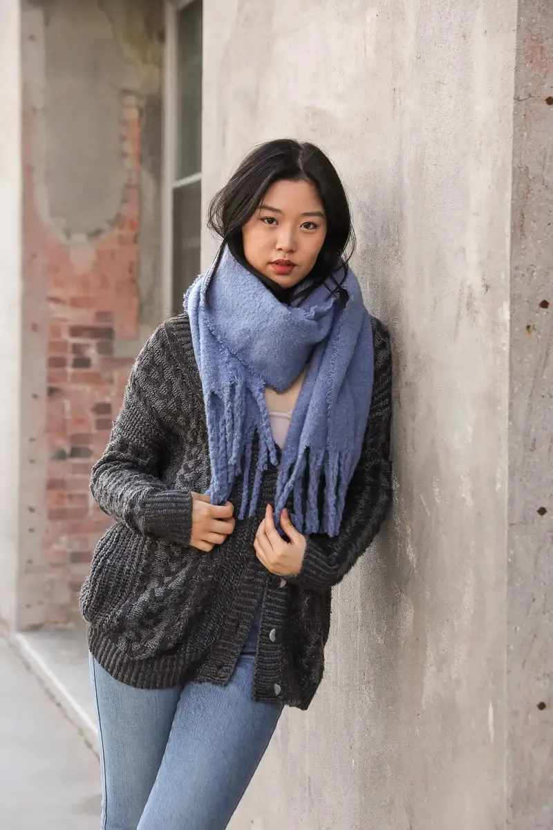 Tilly Tassle Scarf Blue