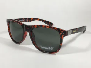 Timberland Square Sunglasses Dark Brown Tortoise Frame Green Lens TB7154 52N