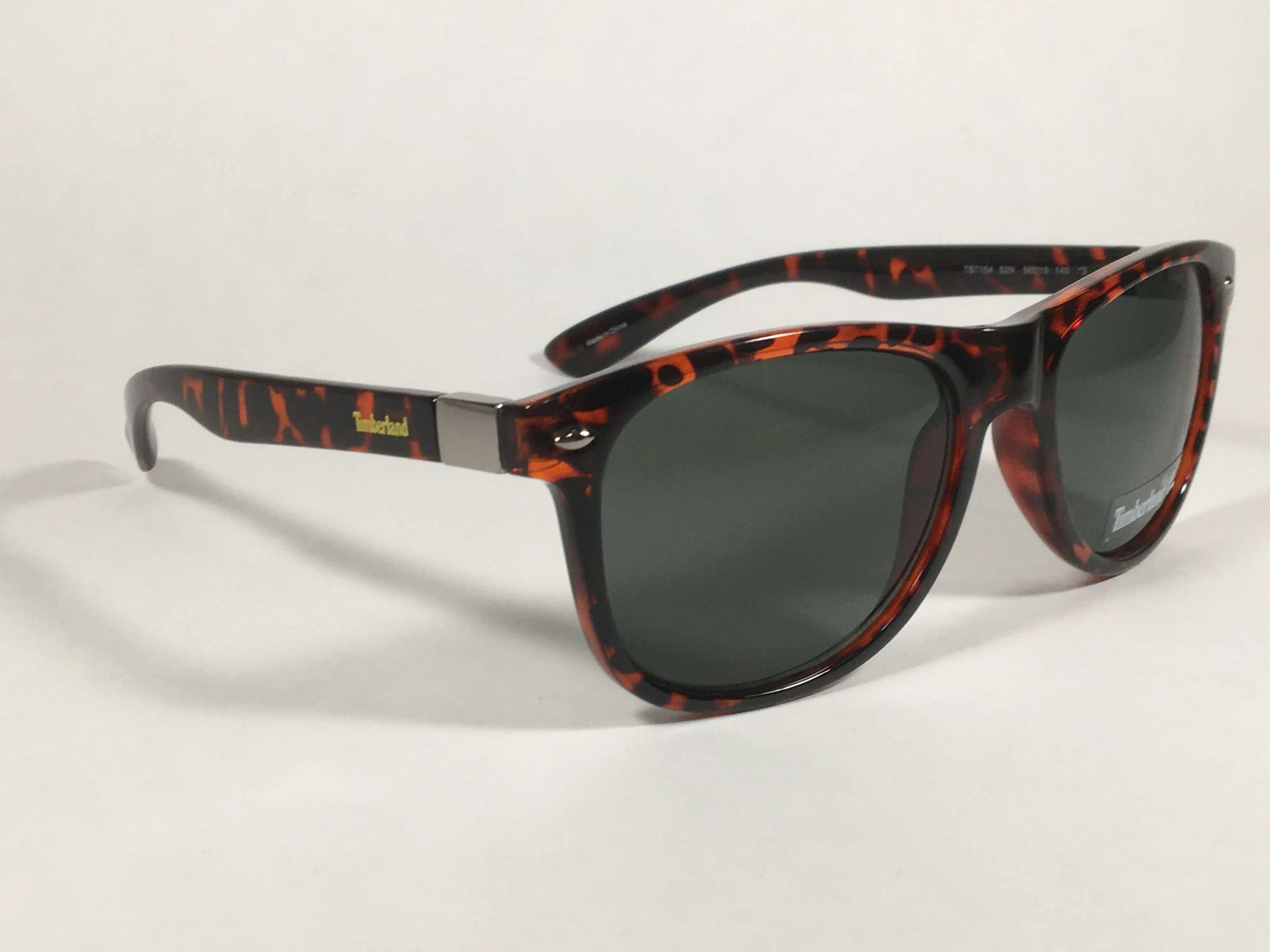 Timberland Square Sunglasses Dark Brown Tortoise Frame Green Lens TB7154 52N