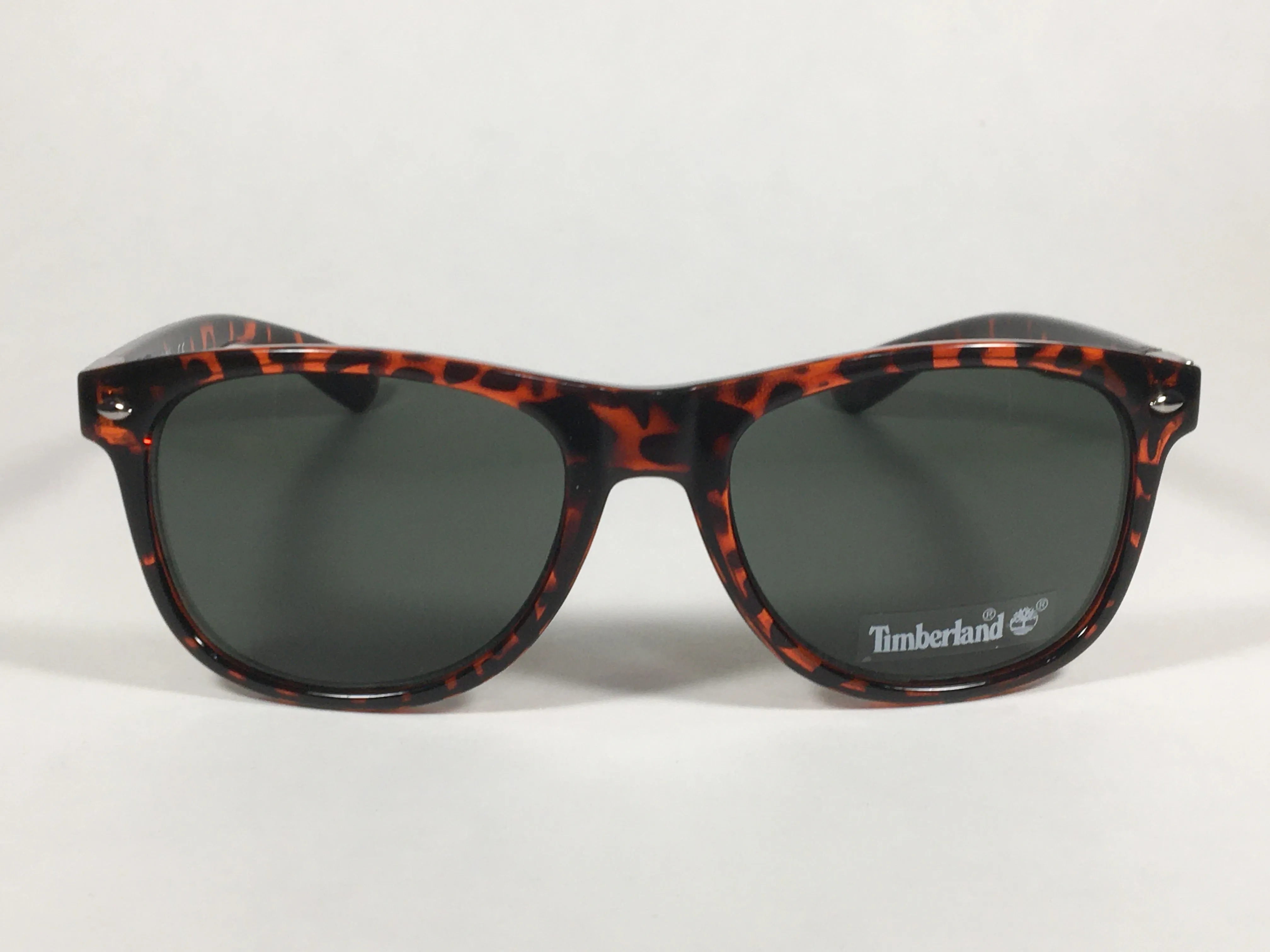 Timberland Square Sunglasses Dark Brown Tortoise Frame Green Lens TB7154 52N