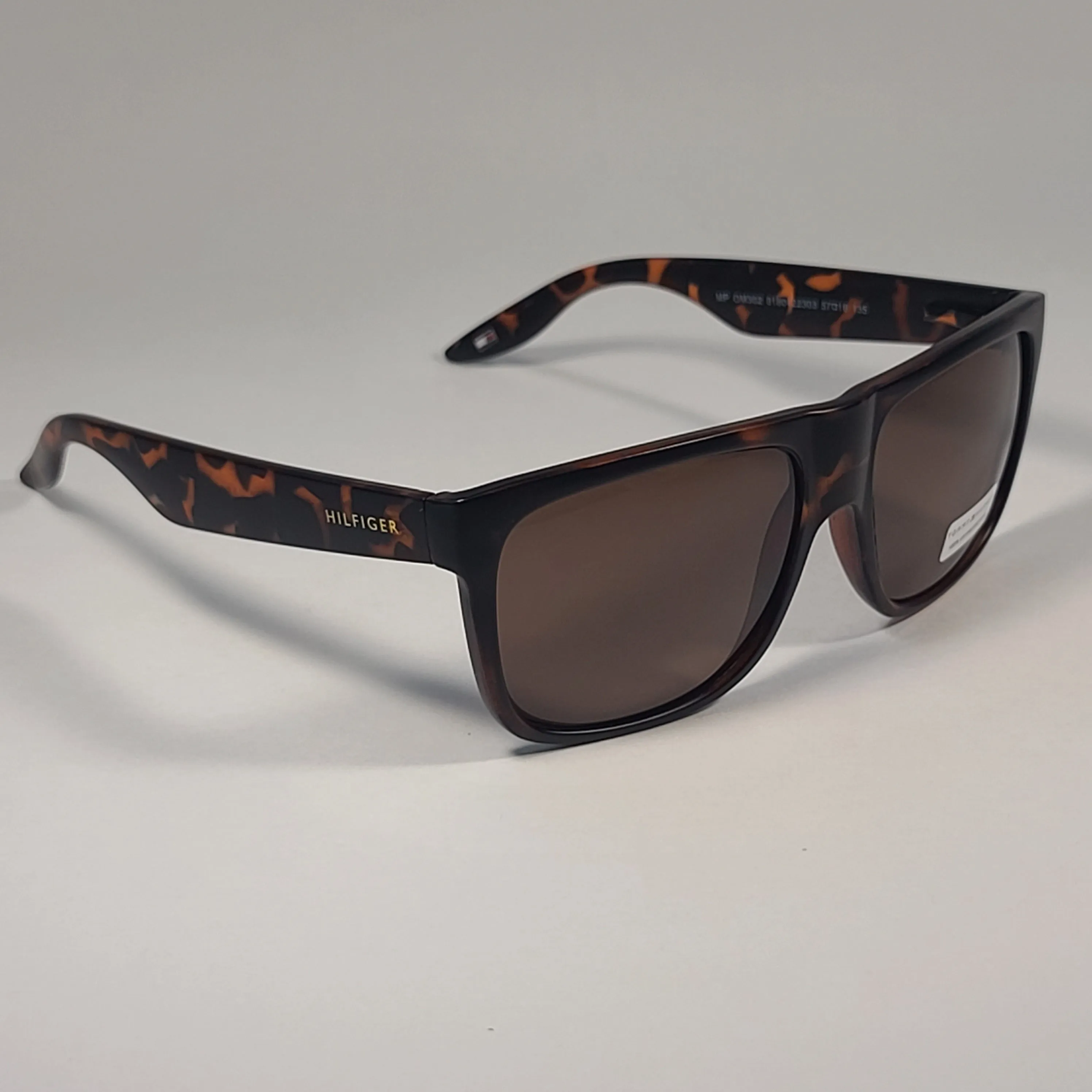 Tommy Hilfiger "Tanner" Square Sunglasses Brown Tort Havana Brown Lens MP OM302
