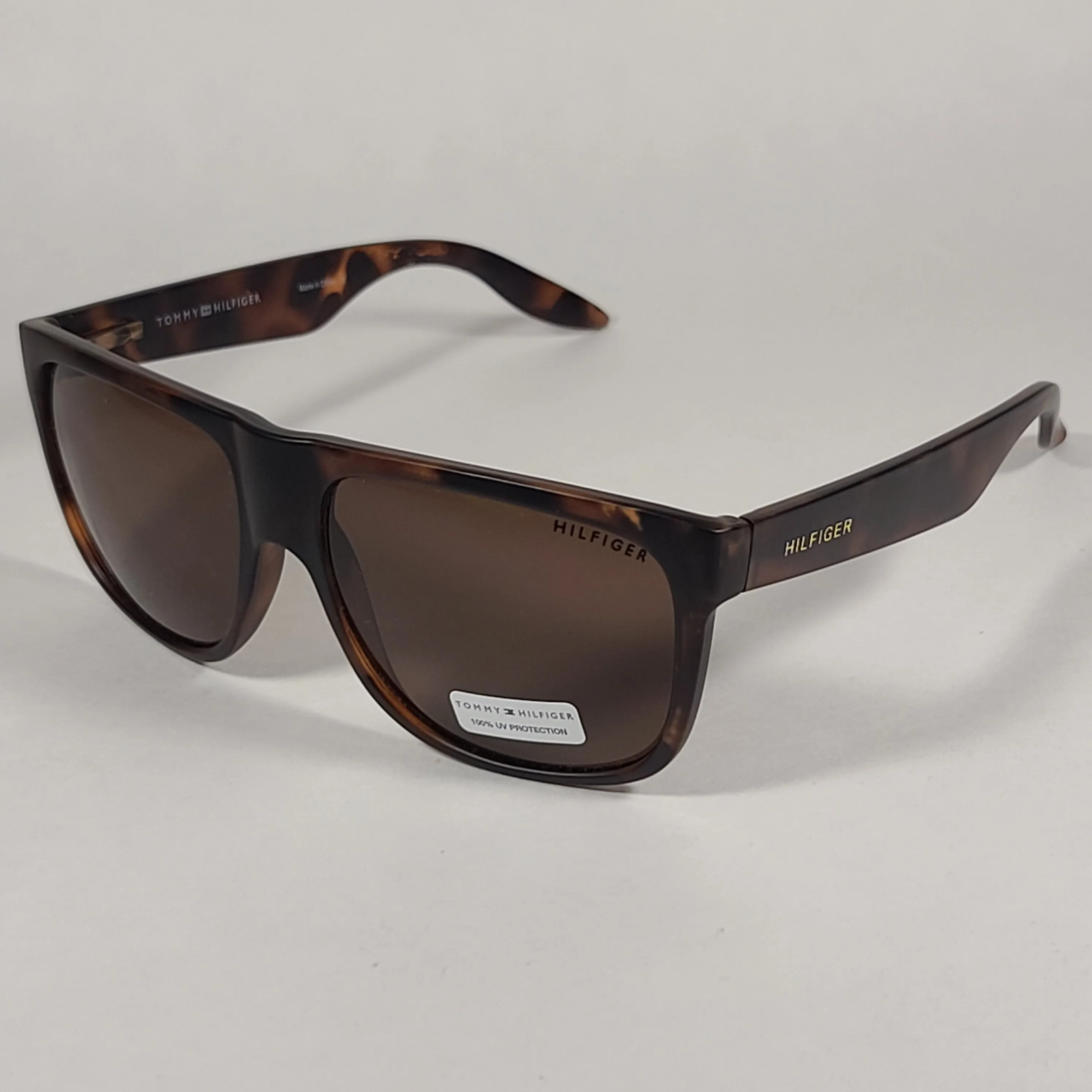 Tommy Hilfiger "Tanner" Square Sunglasses Brown Tort Havana Brown Lens MP OM302