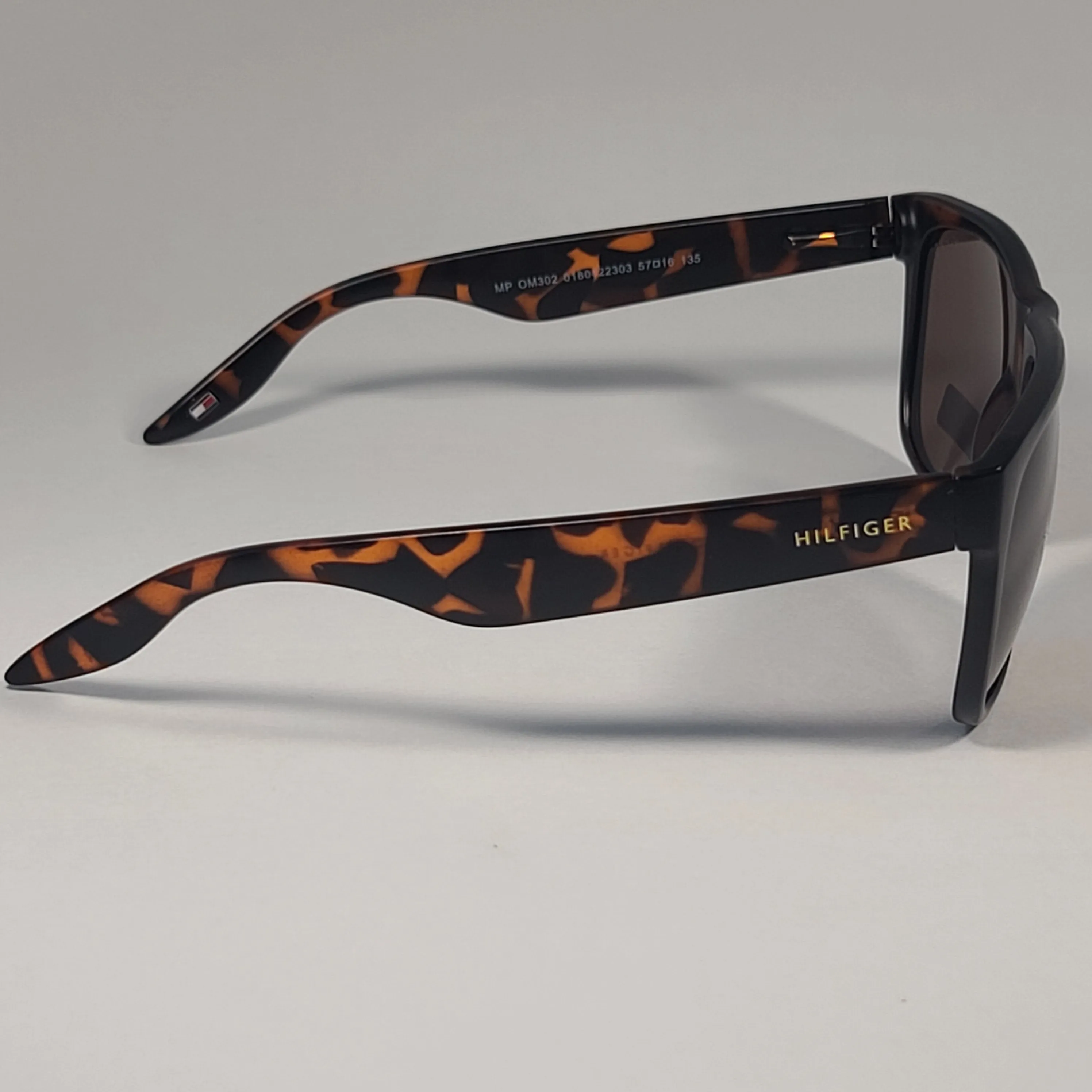 Tommy Hilfiger "Tanner" Square Sunglasses Brown Tort Havana Brown Lens MP OM302