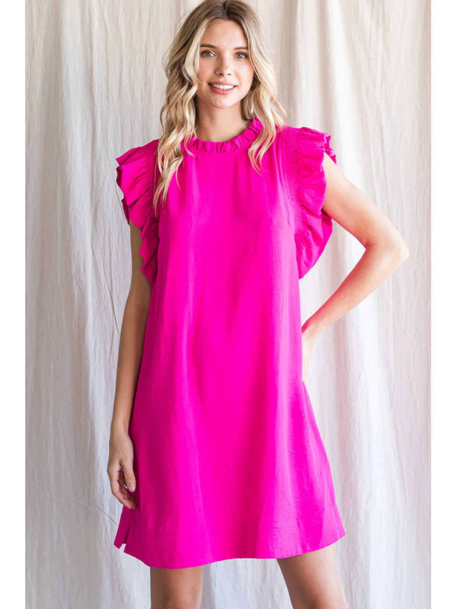Tonya Frill Ruffle Sleeve Dress