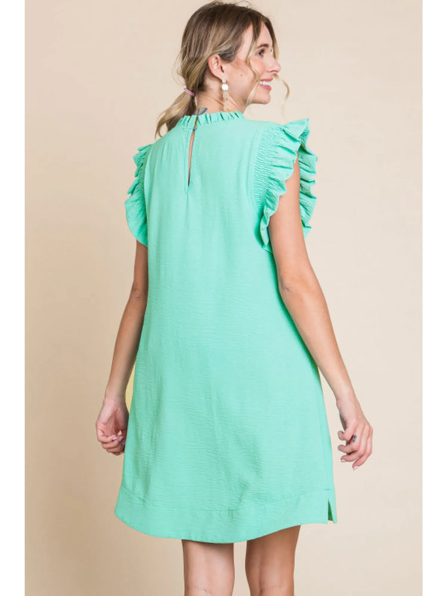 Tonya Frill Ruffle Sleeve Dress