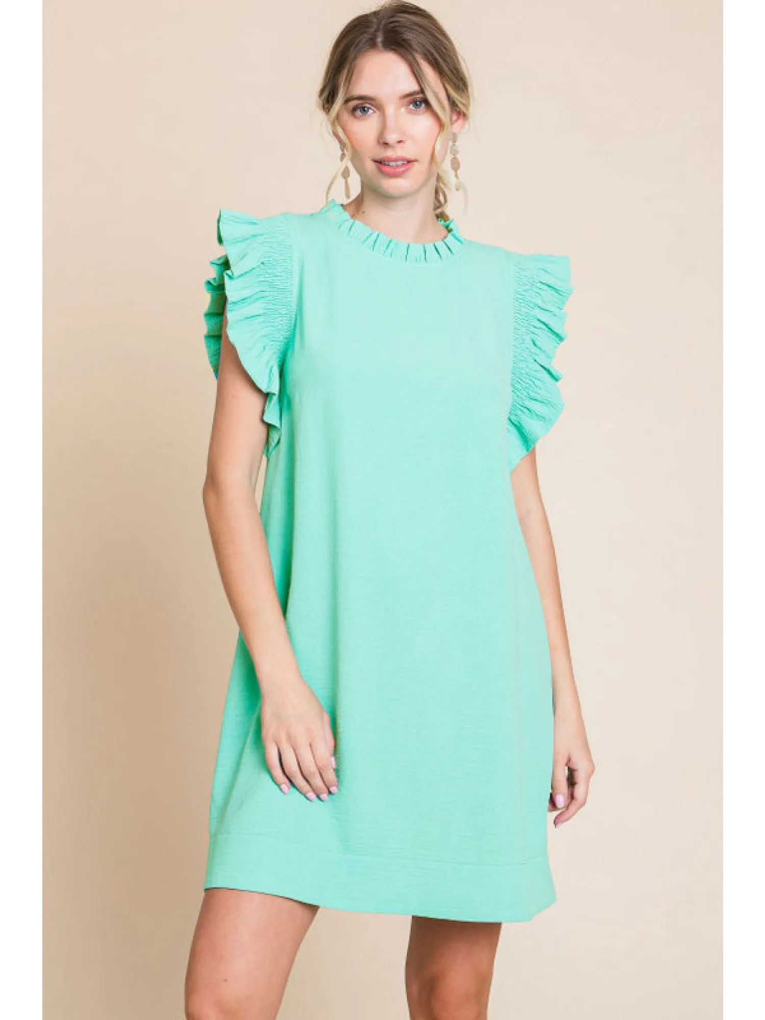 Tonya Frill Ruffle Sleeve Dress
