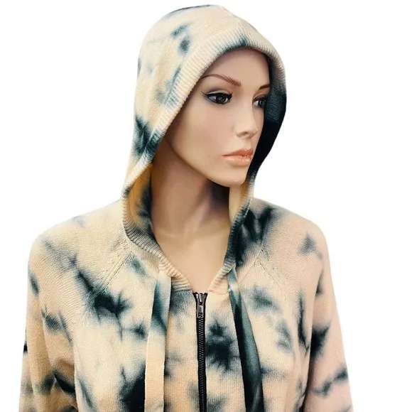 Torrid Everyday Plush Cardigan Hooded Raglan Tie Dye Sweater Size 1X Full Zip