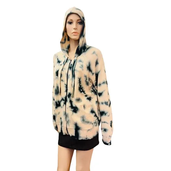 Torrid Everyday Plush Cardigan Hooded Raglan Tie Dye Sweater Size 1X Full Zip