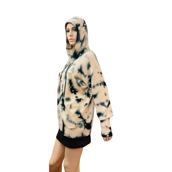 Torrid Everyday Plush Cardigan Hooded Raglan Tie Dye Sweater Size 1X Full Zip
