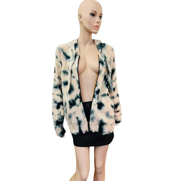 Torrid Everyday Plush Cardigan Hooded Raglan Tie Dye Sweater Size 1X Full Zip