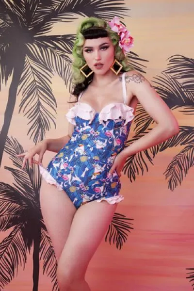 Toucan Frilled Balcony Swimsuit -