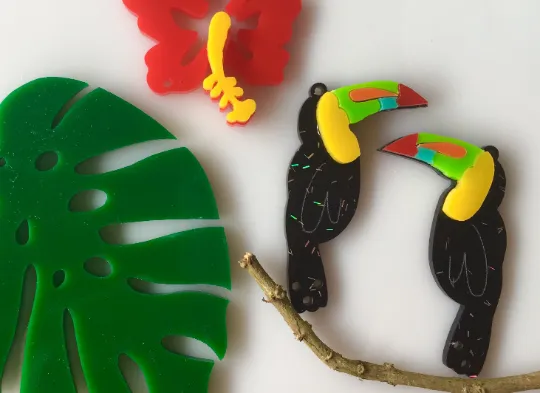 Toucans for earrings / 12 Pieces, 50mm