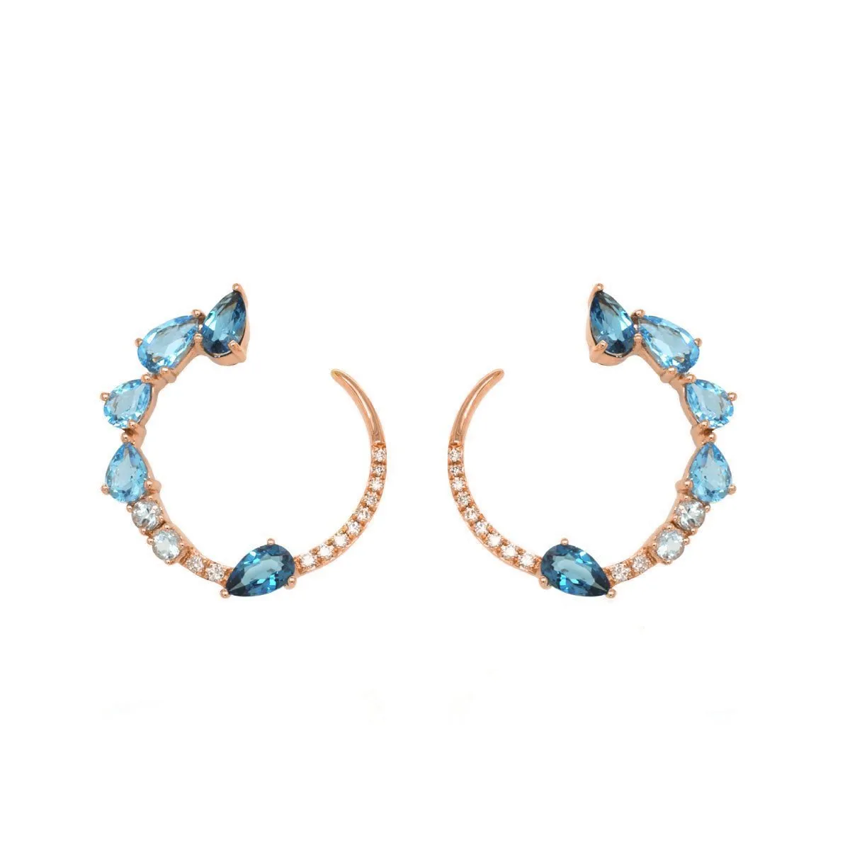 Transformation Multi Blue Topaz and Diamond Earrings