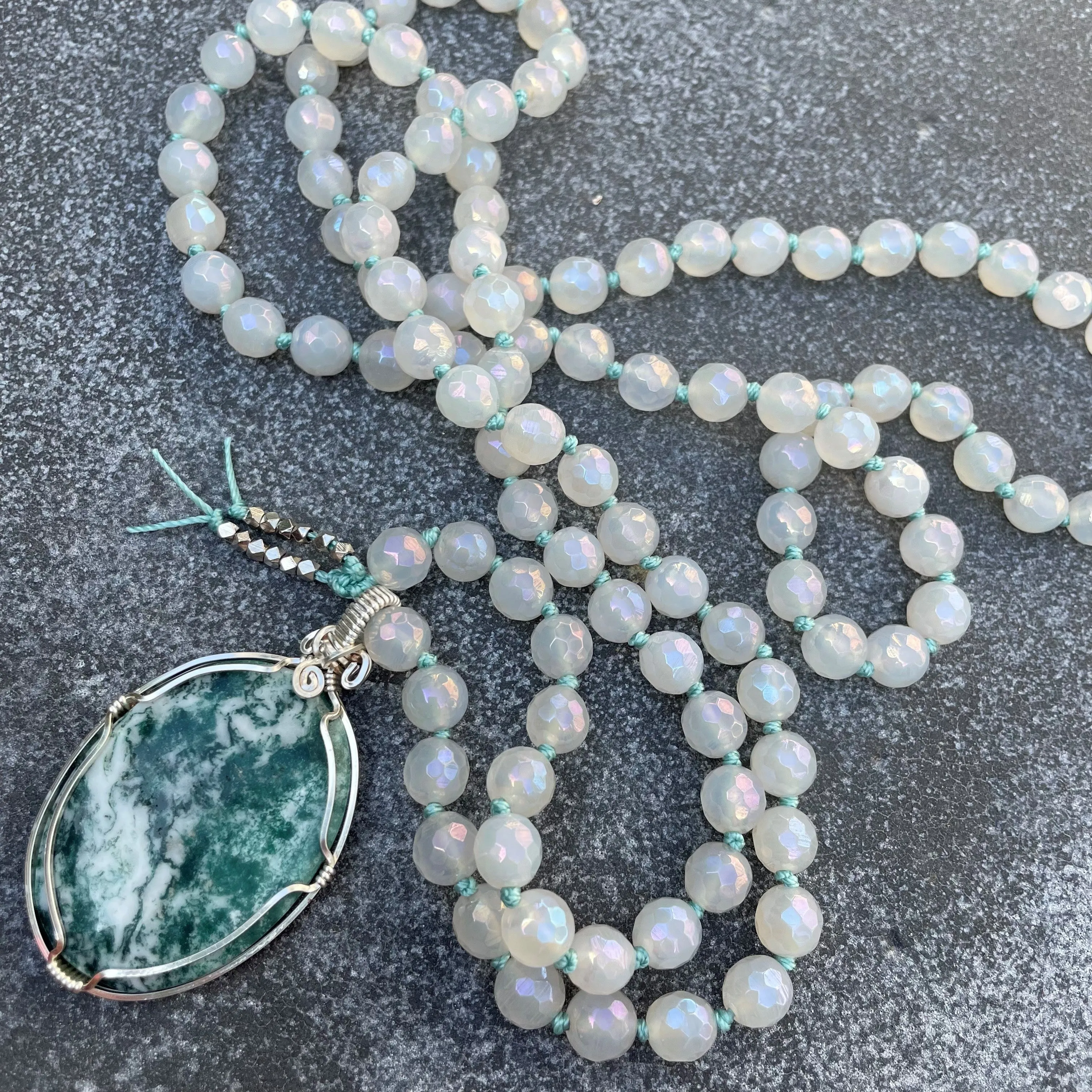 Tree Agate Mala