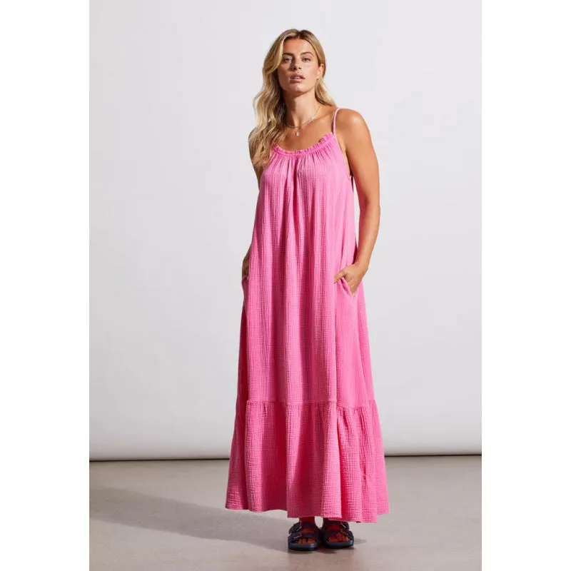 Tribal Maxi Dress w/ Frill and Pockets