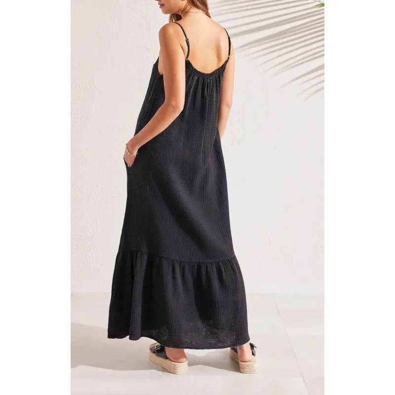 Tribal Maxi Dress w/ Frill and Pockets