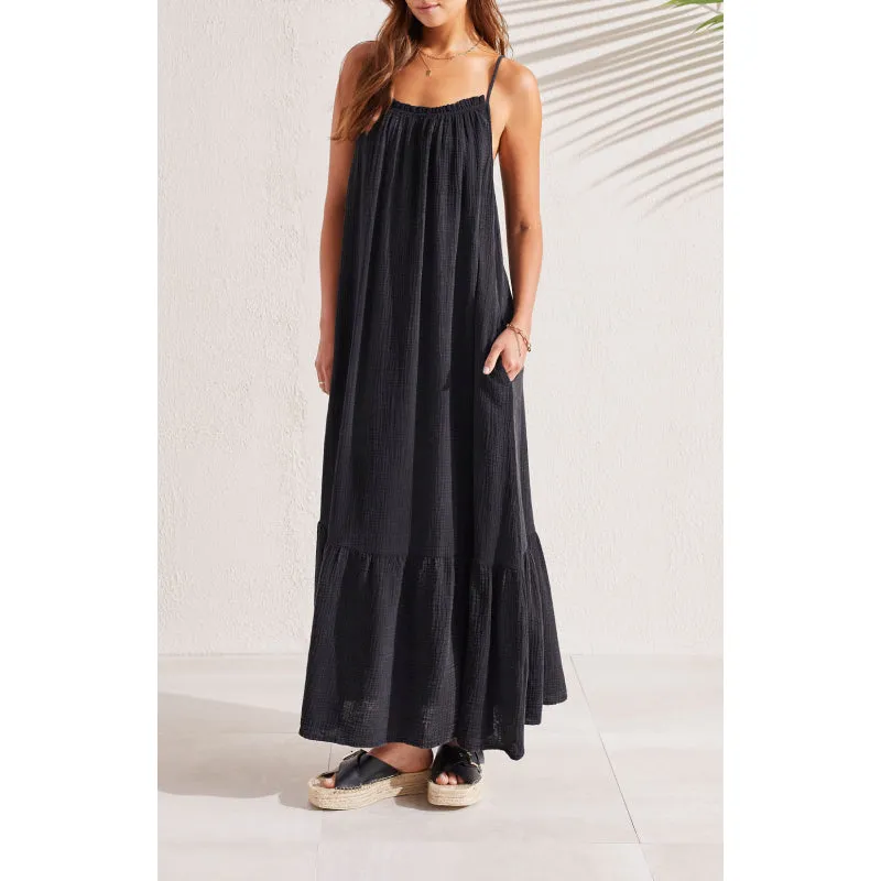 Tribal Maxi Dress w/ Frill and Pockets