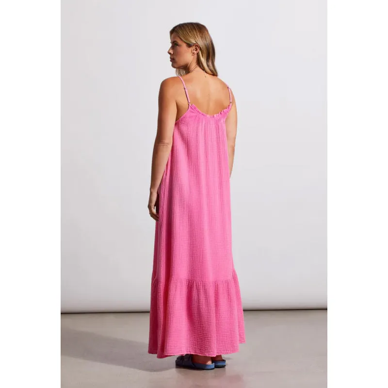 Tribal Maxi Dress w/ Frill and Pockets