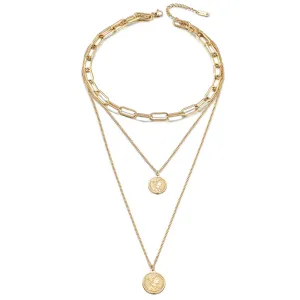 Triple Layered Coin Necklace