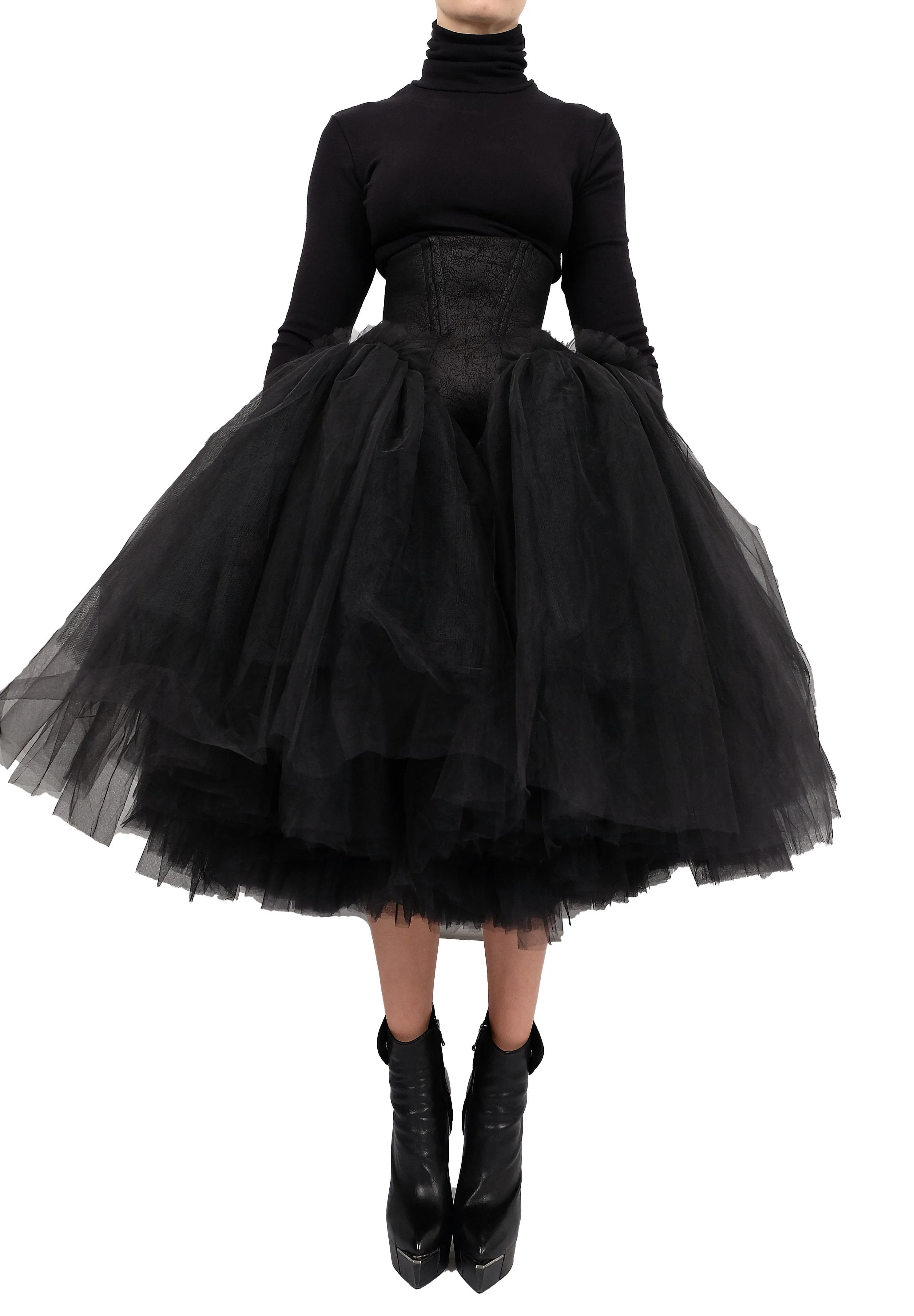Tulle Midi Skirt with Corset