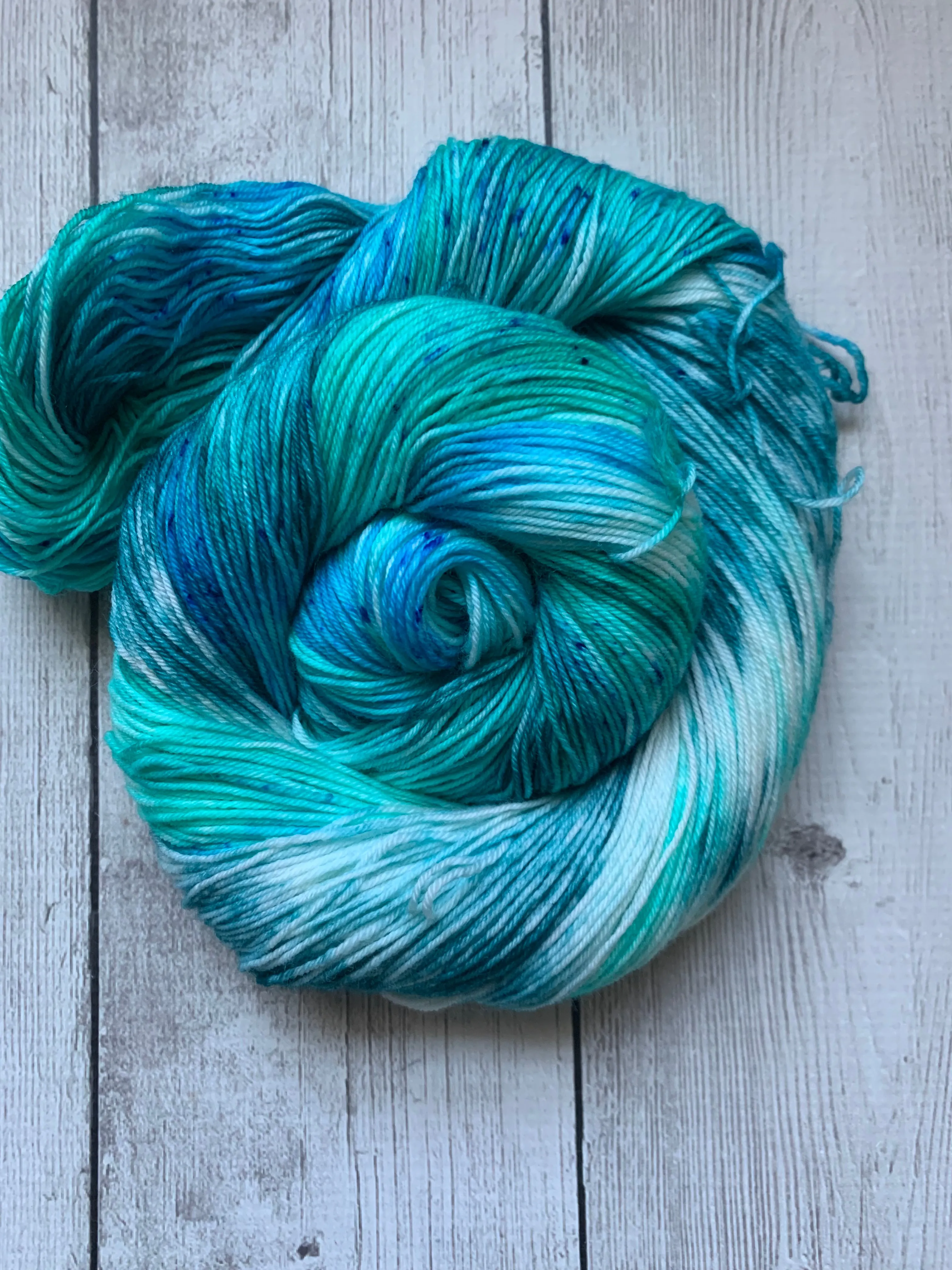 TURQUOISE AGATE -  Handpainted/speckled  Multiple Yarn Weights  -  RTS