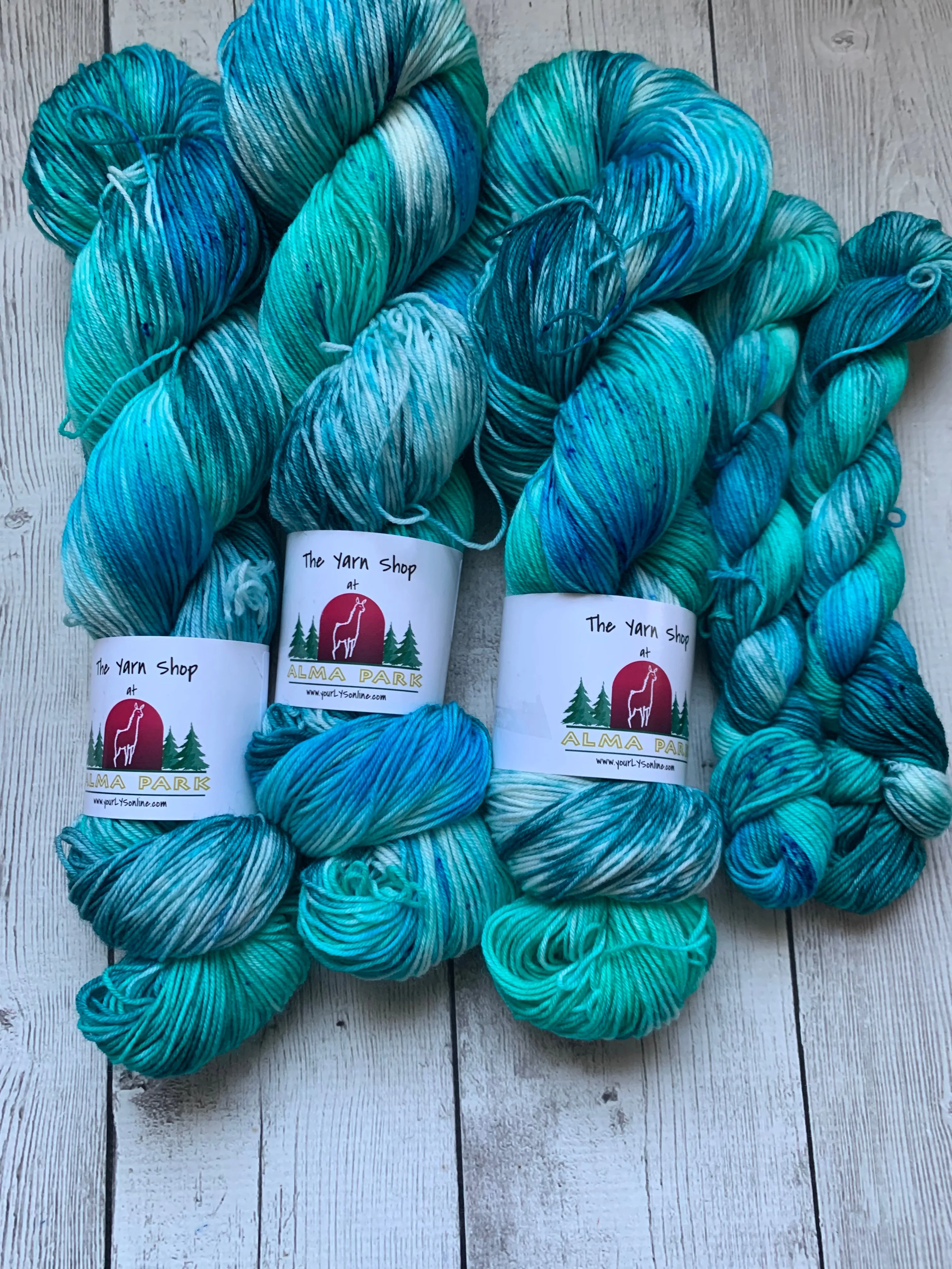 TURQUOISE AGATE -  Handpainted/speckled  Multiple Yarn Weights  -  RTS
