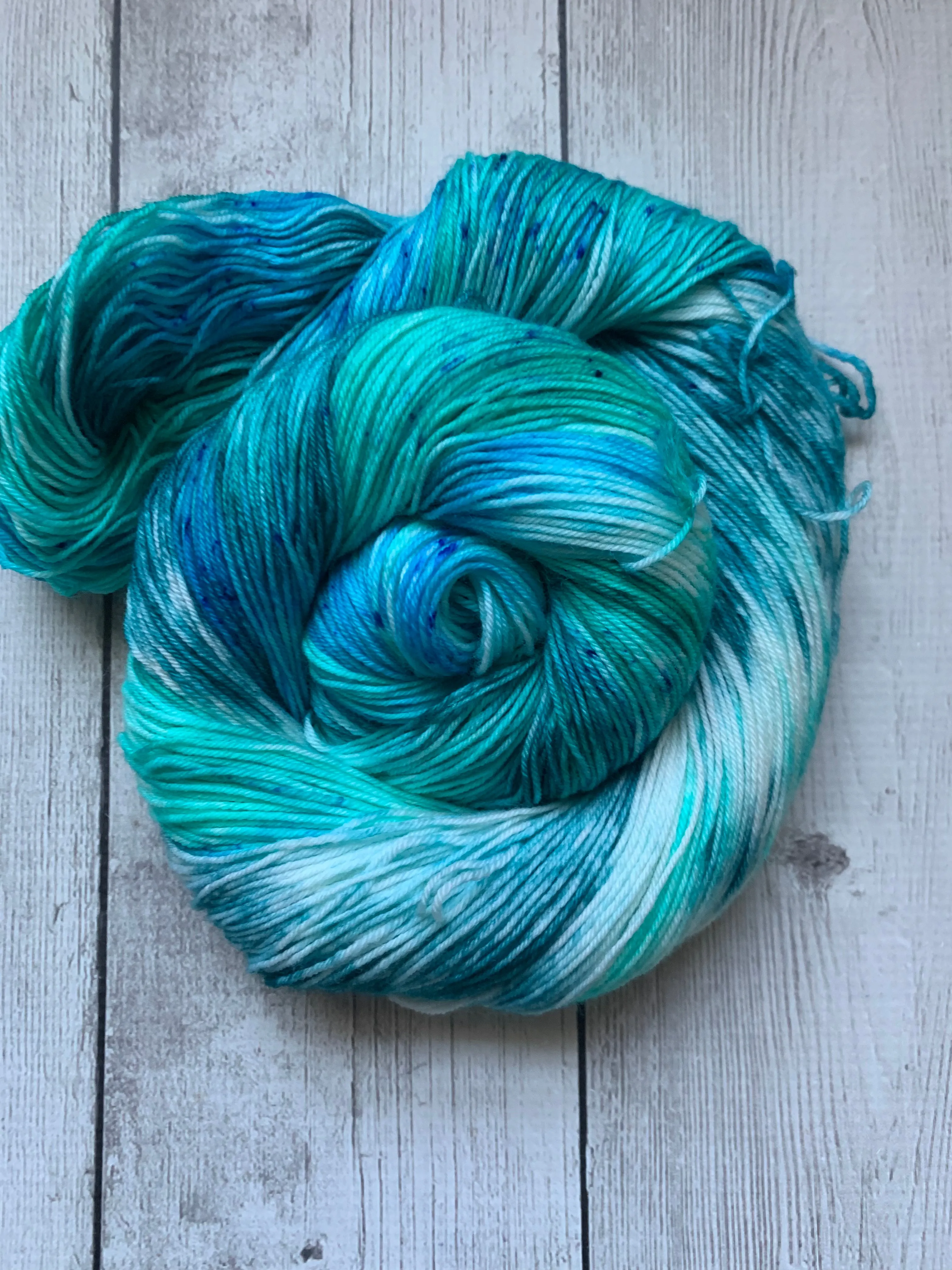 TURQUOISE AGATE -  Handpainted/speckled  Multiple Yarn Weights  -  RTS
