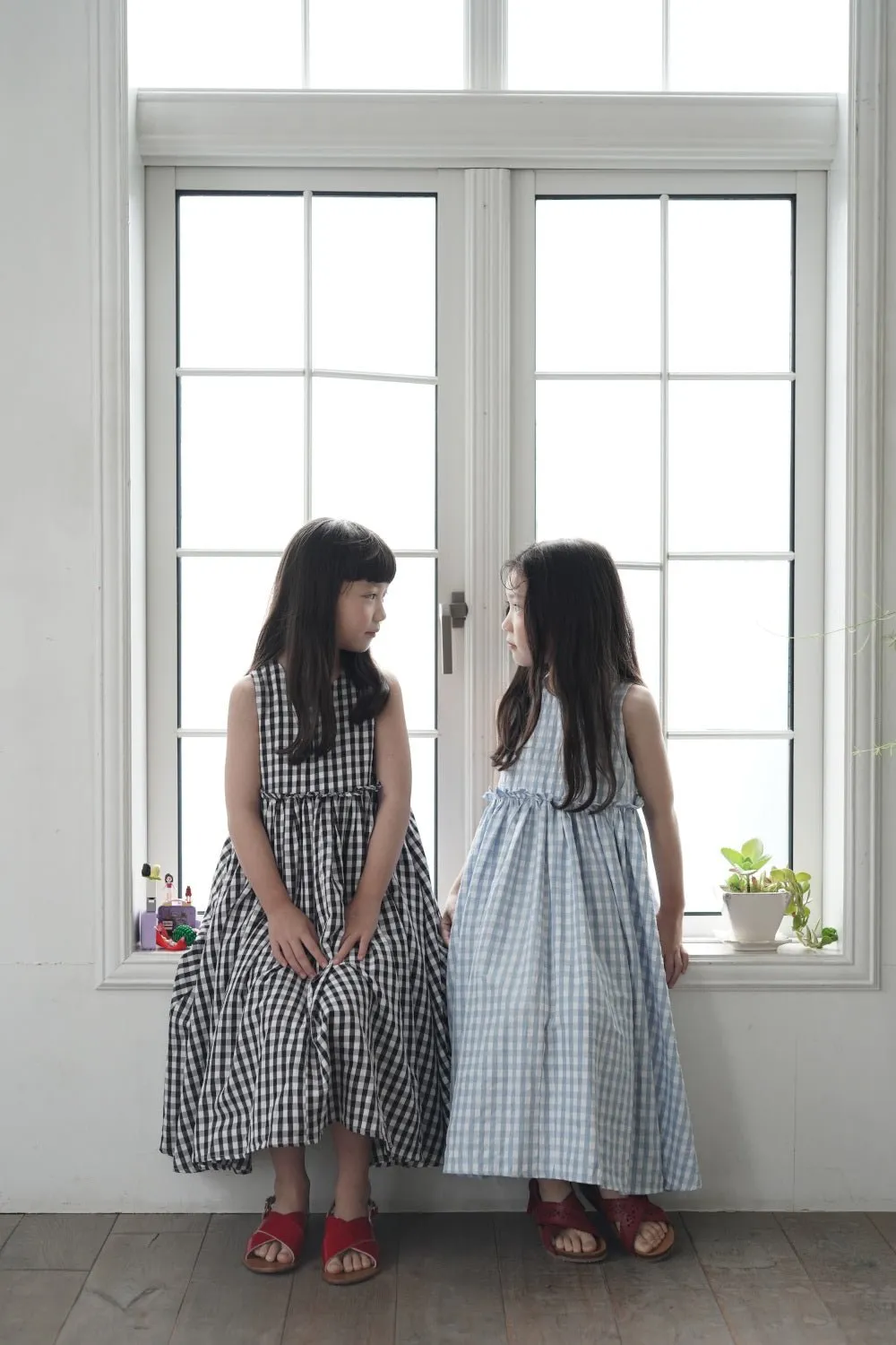 Turquoise Plaid Dress by Mes Kids Des Fleurs