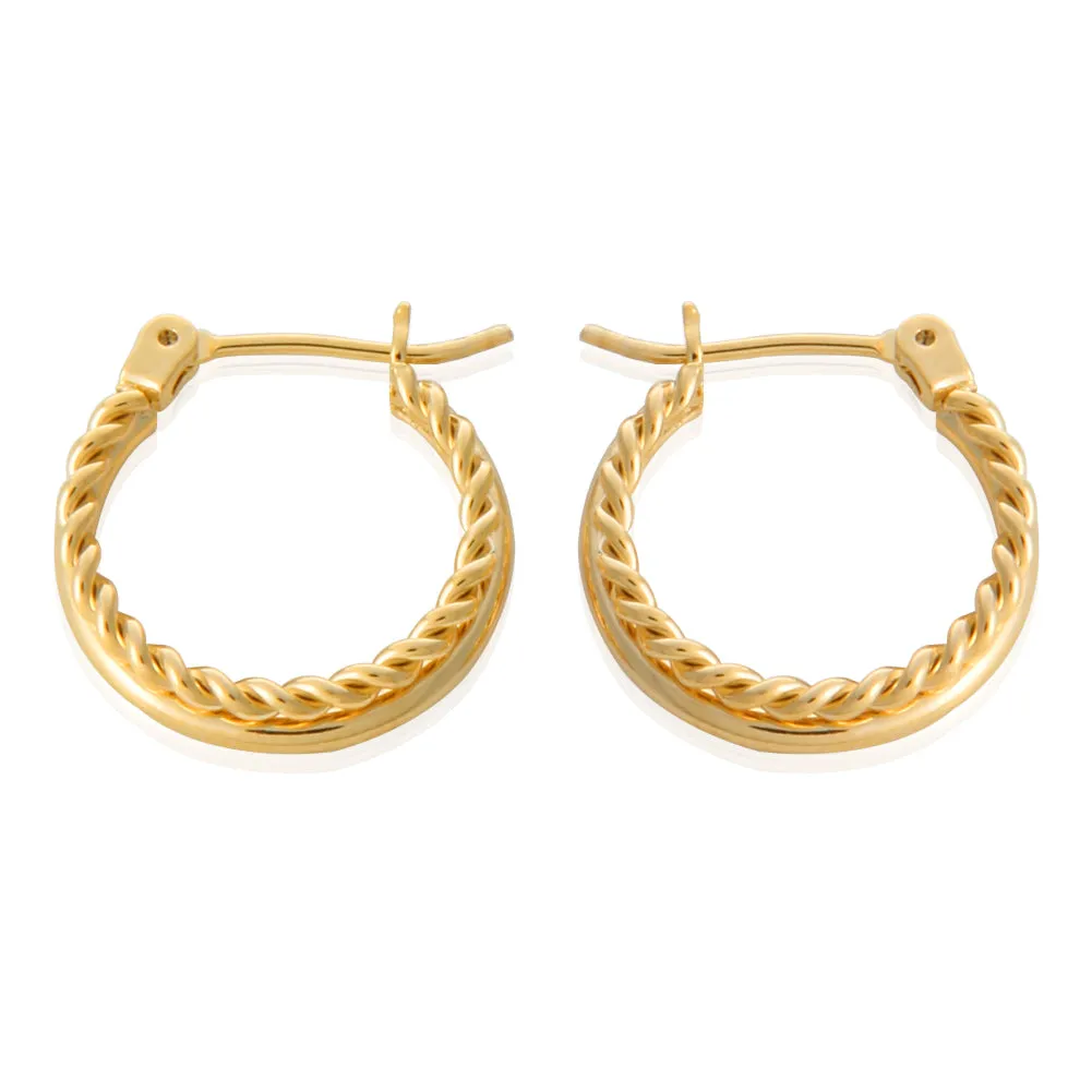 Twisted 2lines Small hoop earrings