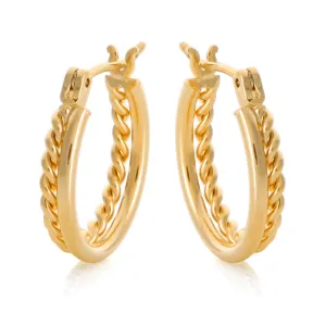 Twisted 2lines Small hoop earrings
