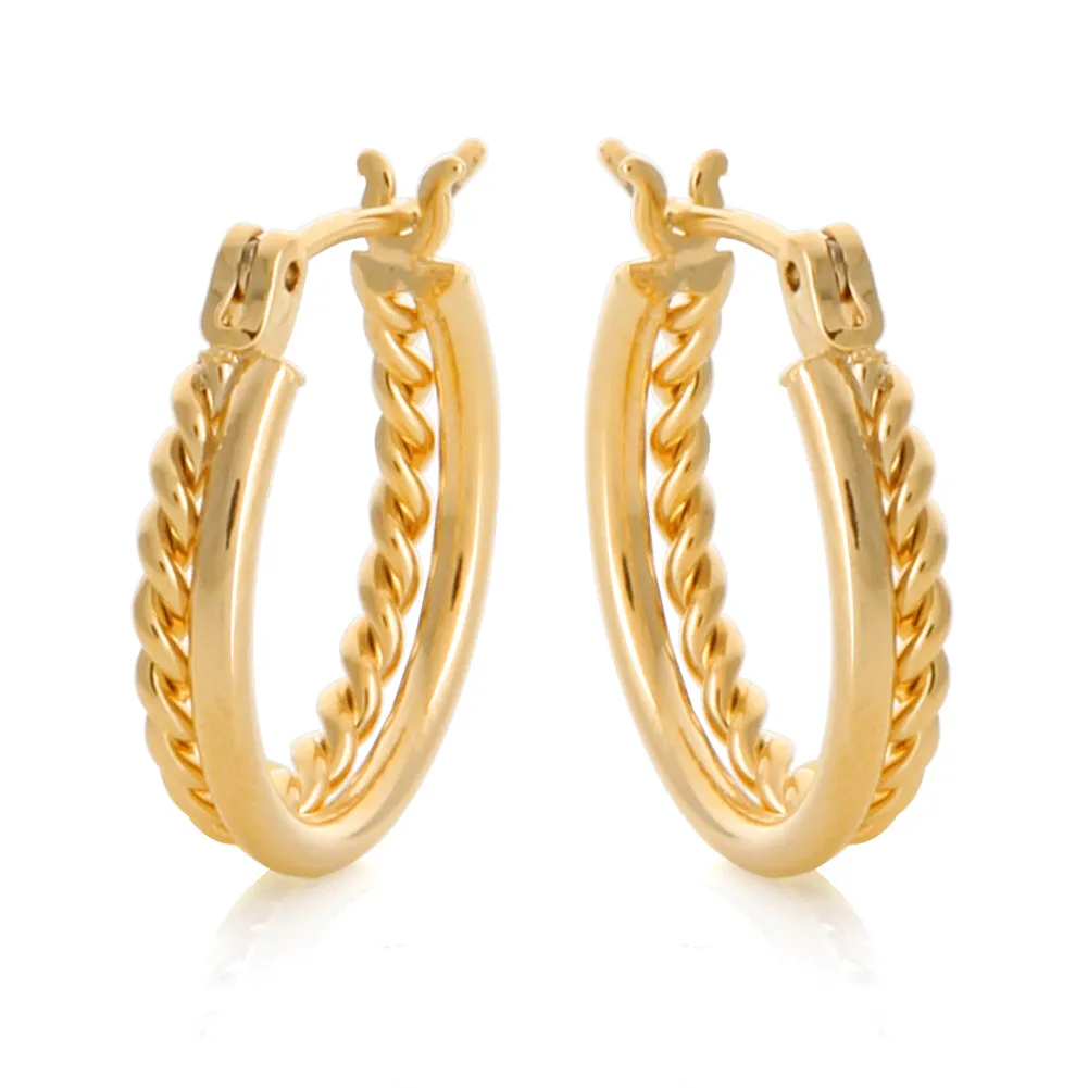 Twisted 2lines Small hoop earrings