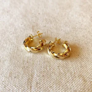 Twisted C-Hoop In Gold