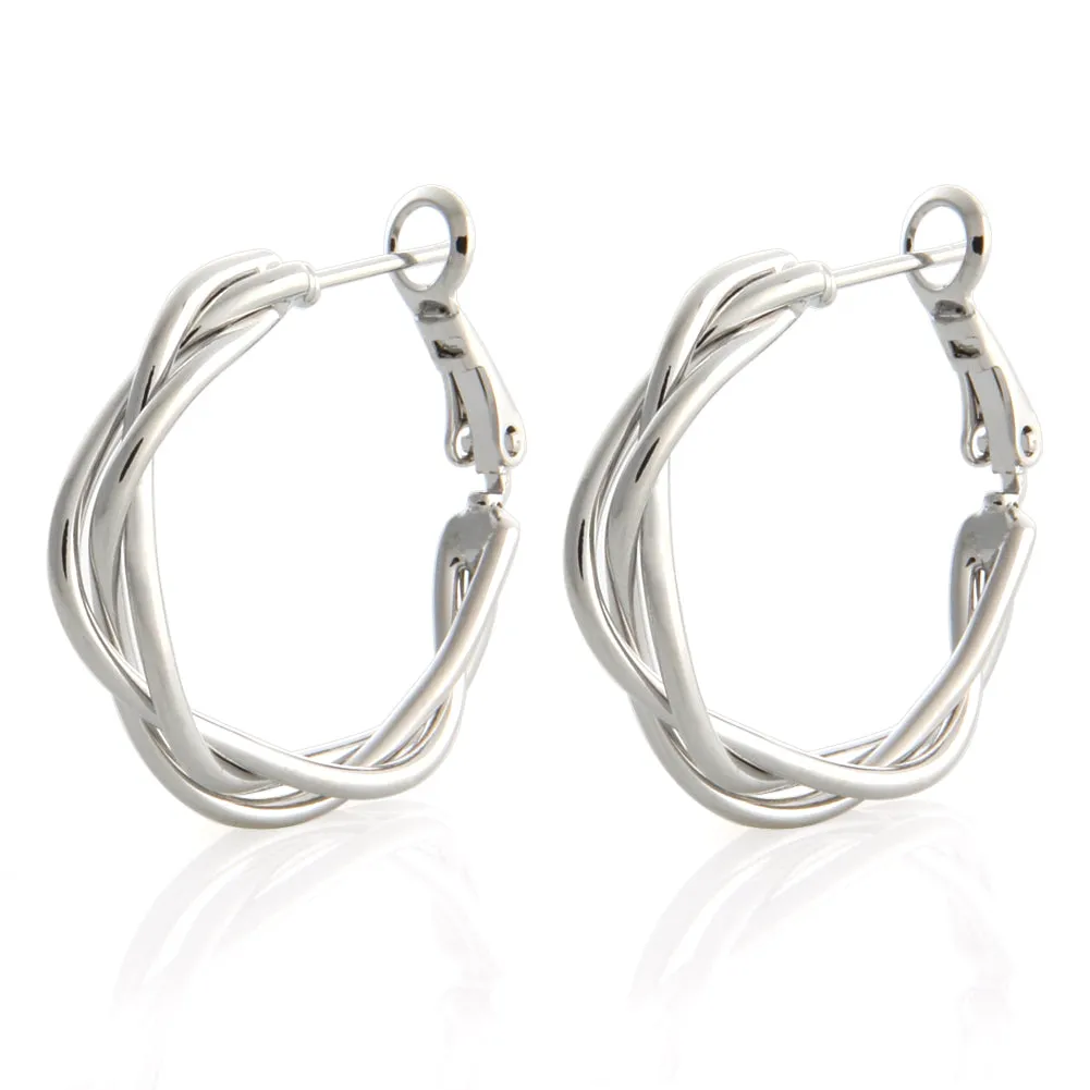 Twisted Dangle Hoop Earrings BTS Same style