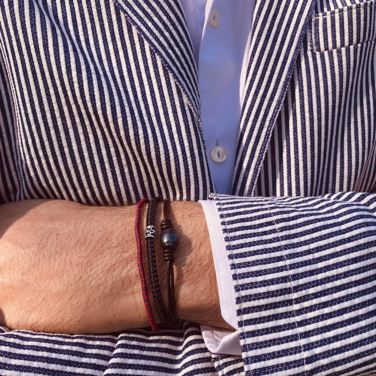 Twisted Duo Color Evil Eye Bracelet