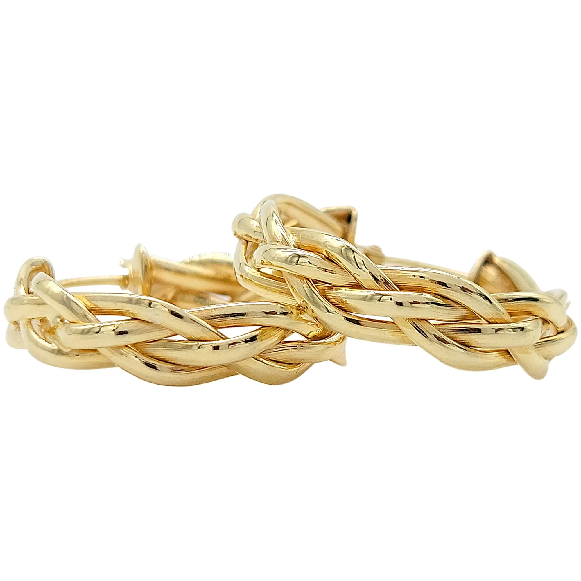 Twisted Fantasies Gold Hoop Earrings