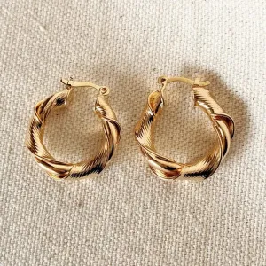 Twisted Hoop Earrings In Gold