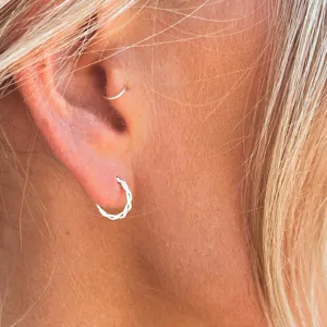 Twisted Huggie Hoop Earrings