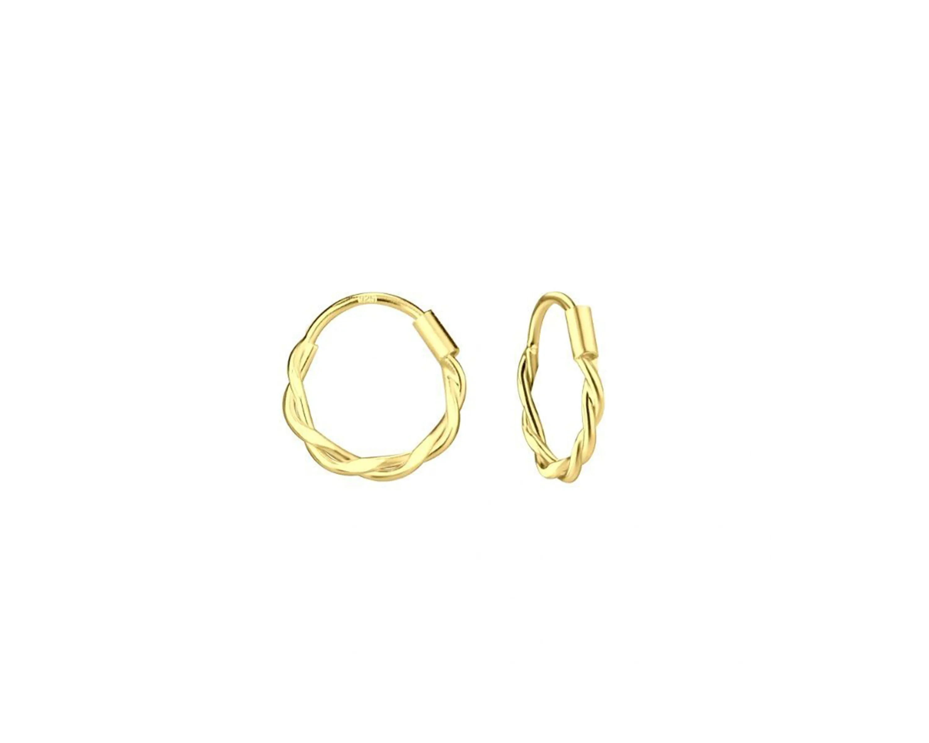 Twisted Huggie Hoop Earrings