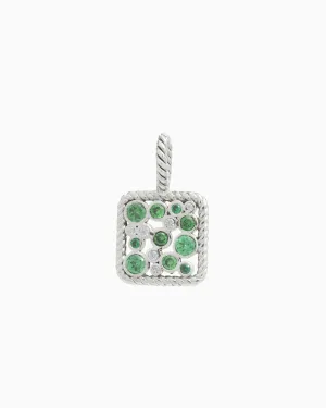 Twisted Ocean Bubbles Pendant with Stones - Green Zircon/White Zircon