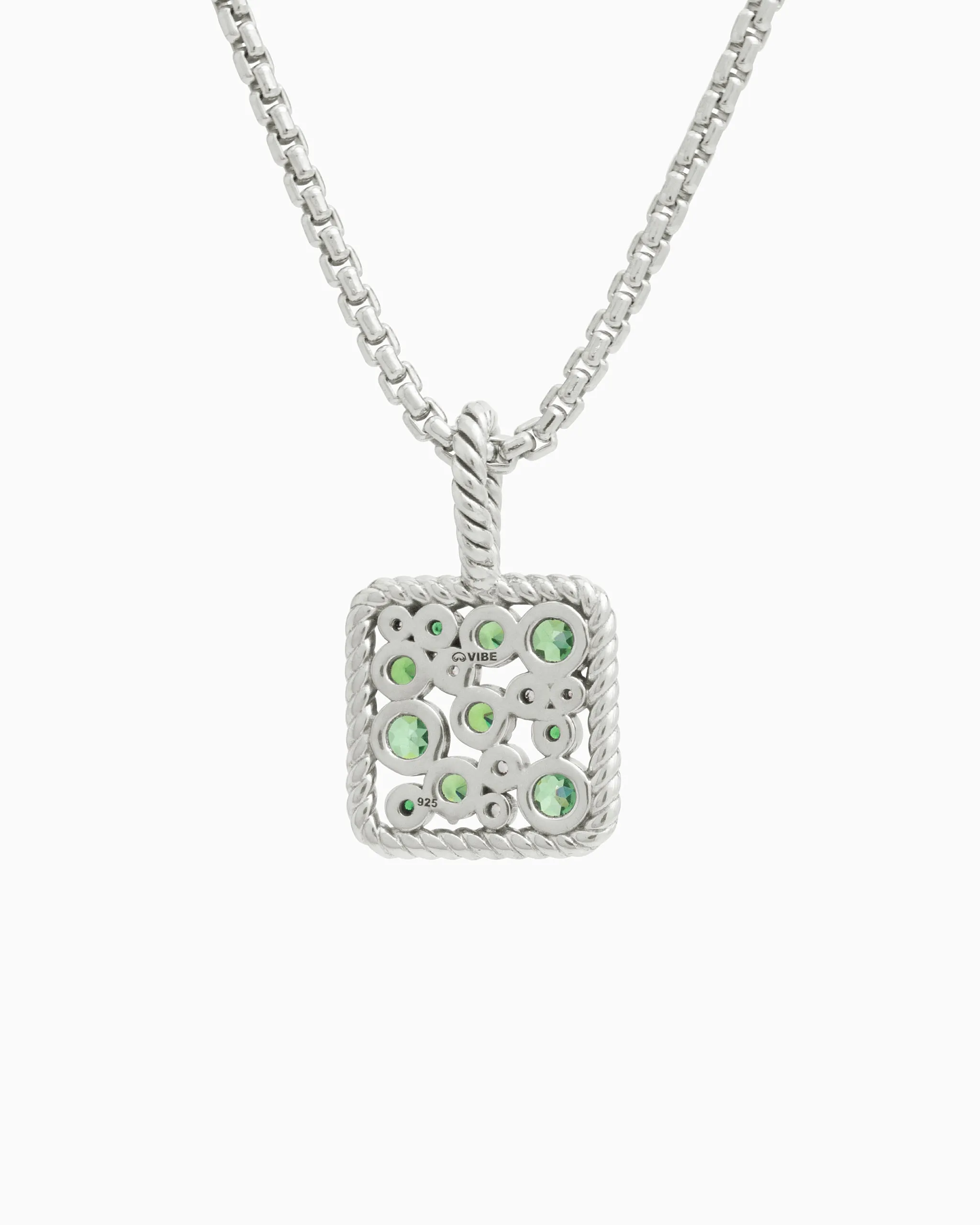 Twisted Ocean Bubbles Pendant with Stones - Green Zircon/White Zircon