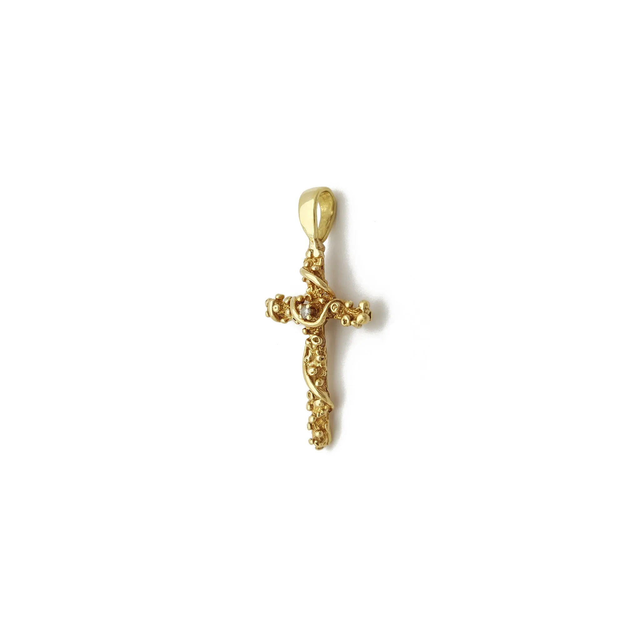 Twisted Rope Cross Pendant (14K)