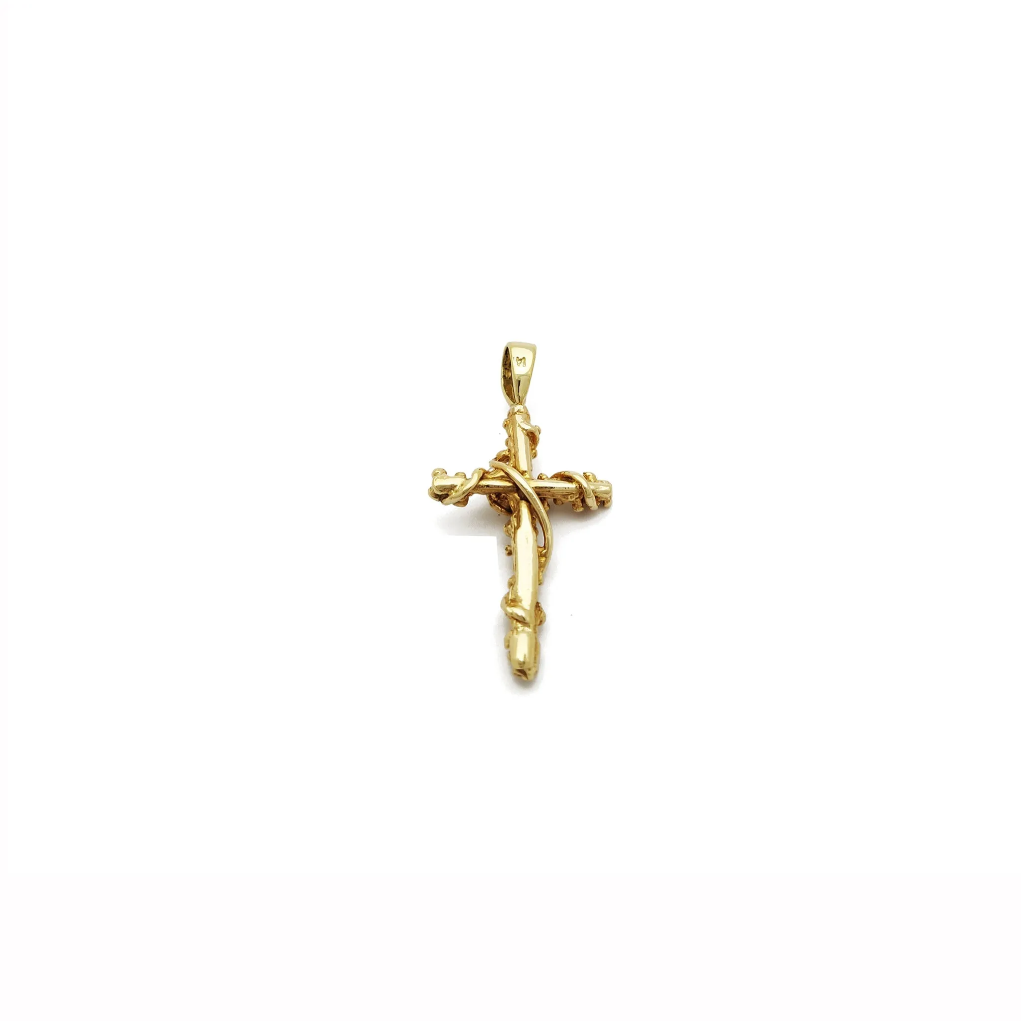 Twisted Rope Cross Pendant (14K)