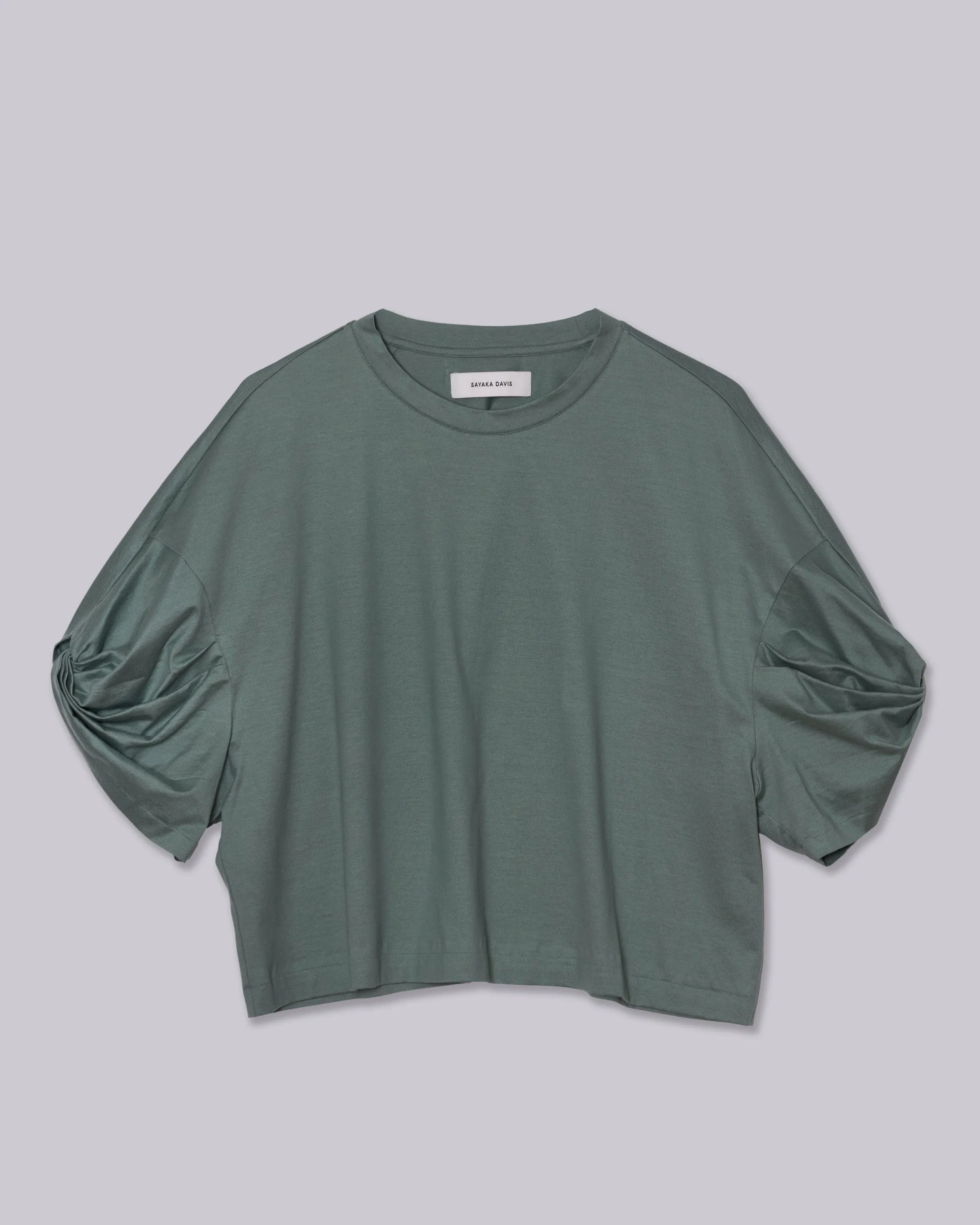 Twisted Sleeve Tee in Fern