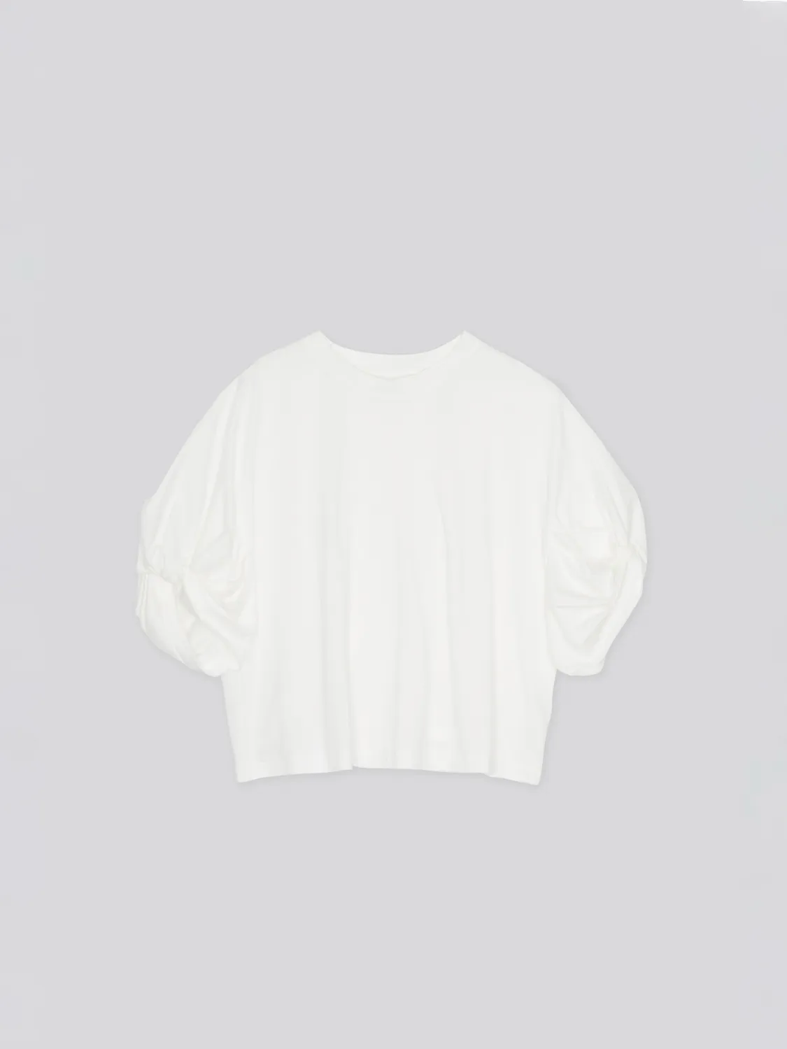 Twisted Sleeve Tee in White