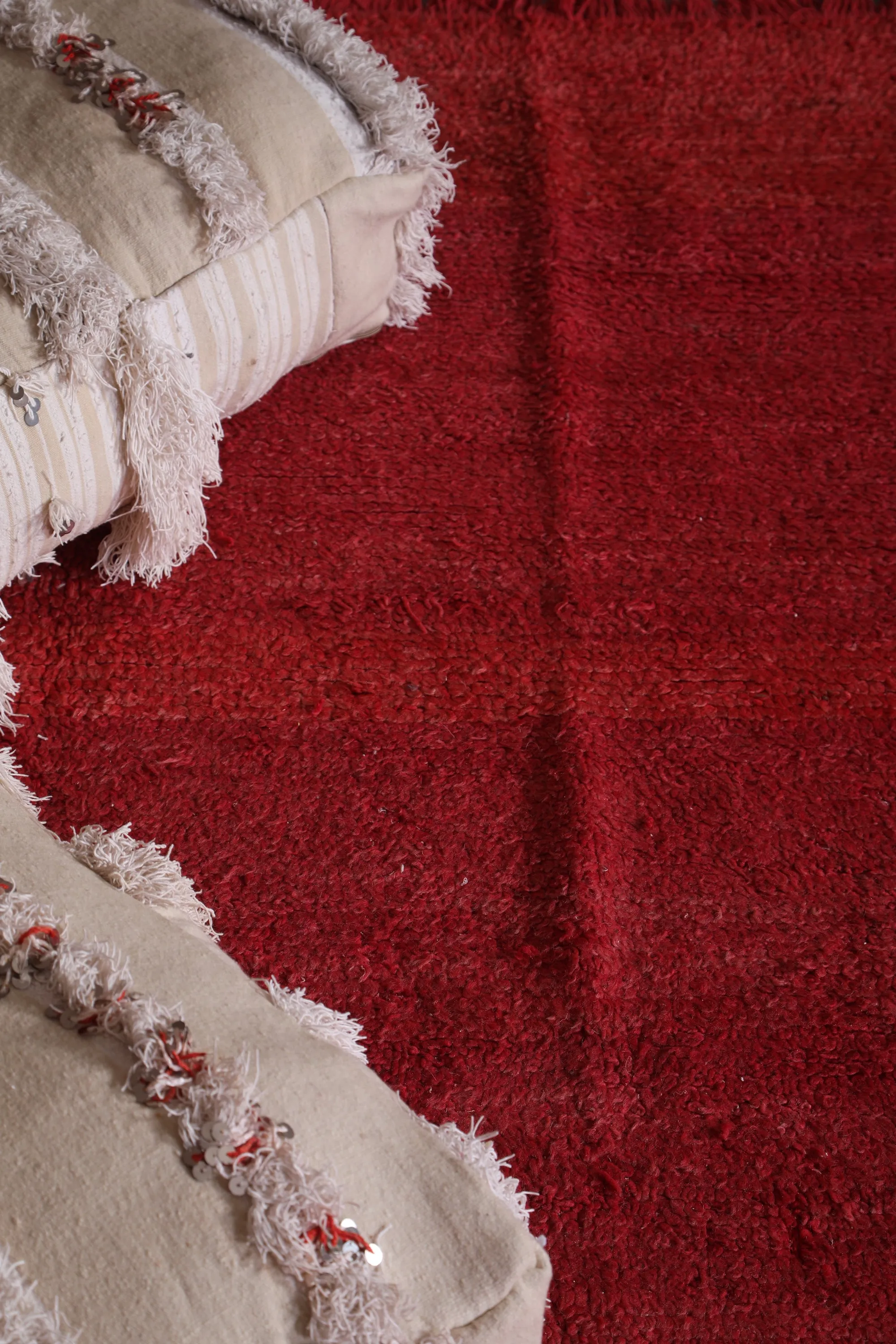 Two HandKnotted Living berber Room Poufs